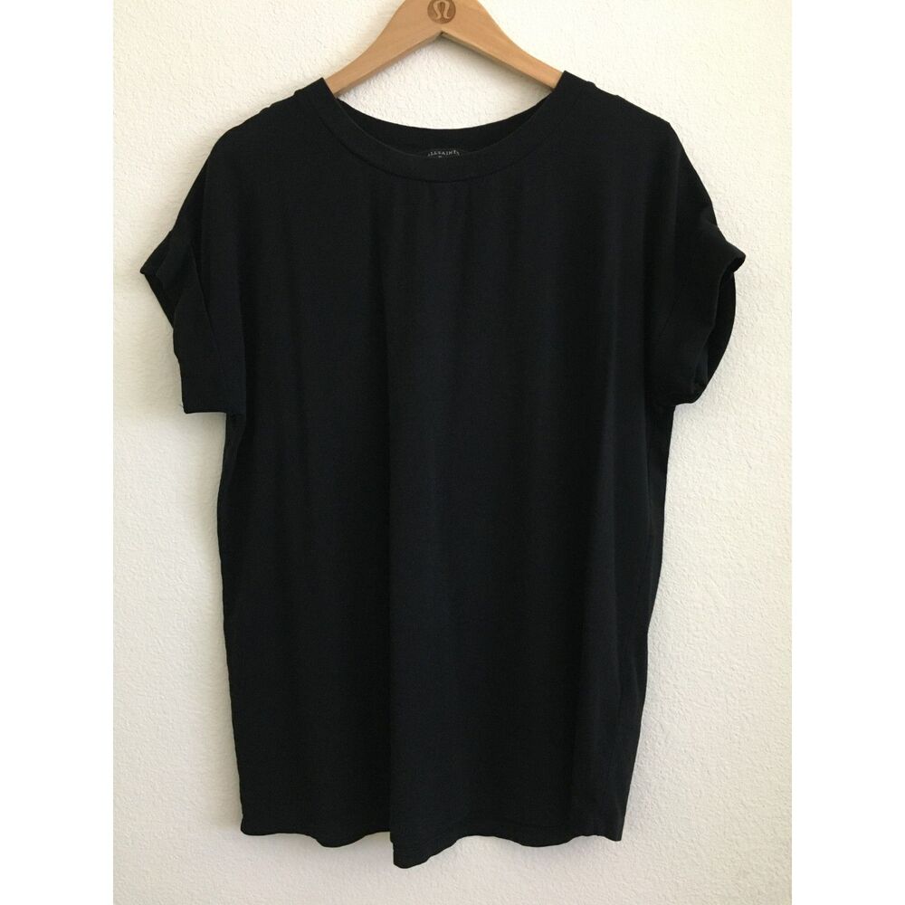 AllSaints Black Oversized Relaxed T Shirt Tee M/L Cotton Modal